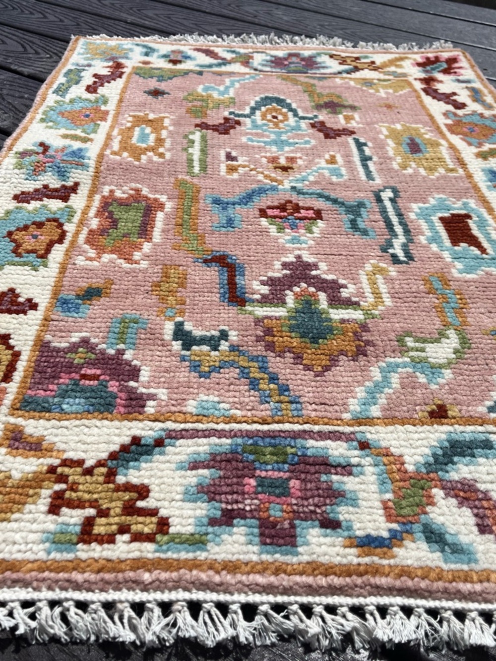 Pinks Turkish Oushak Rug